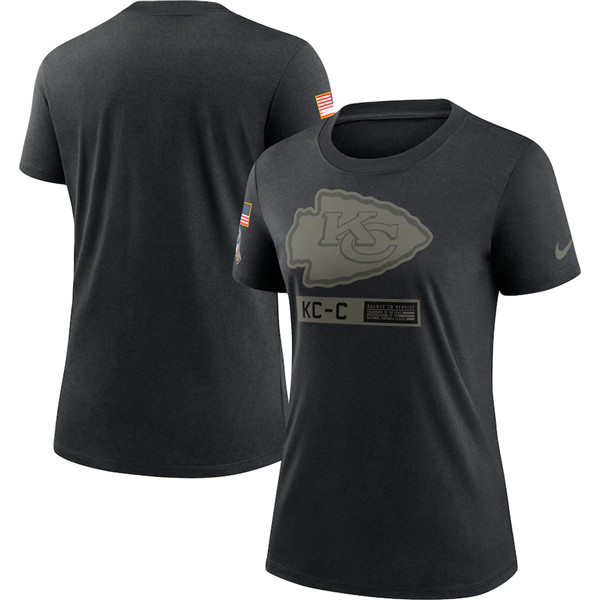 Women's Kansas City Chiefs Black NFL 2020 Salute To Service Performance T-Shirt (Run Small) Women's Kansas City Chiefs Black NFL 2020 Salute To Service Performance T-Shirt (Run Small)